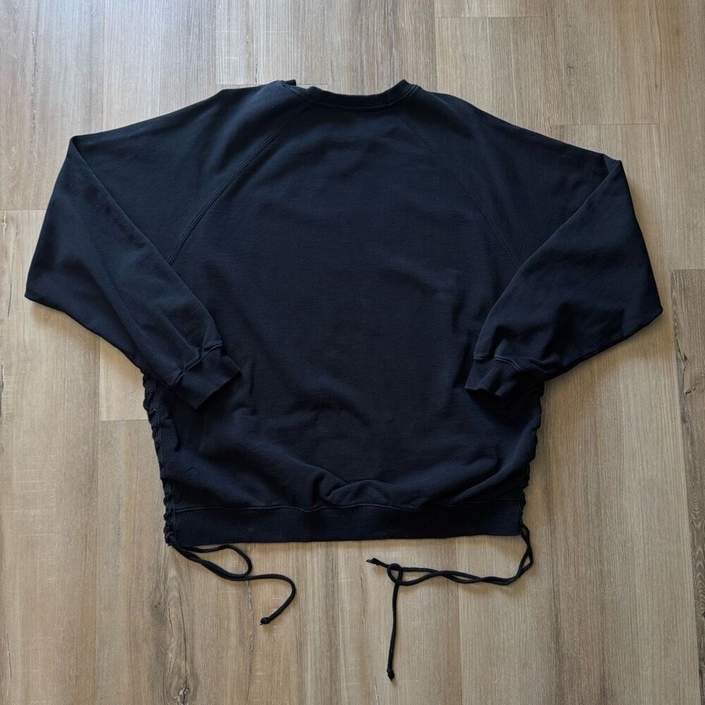 Dolls Kill Current Mood America Eagle Black Oversized Sweatshirt Size Large Goth - Picture 4 of 6